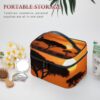 Sunset African Savanna Makeup Bag, Cosmetic Organizer Case Large Portable Capacity Make Up Bags Women Travel Toiletry Bags with Handle And Divider