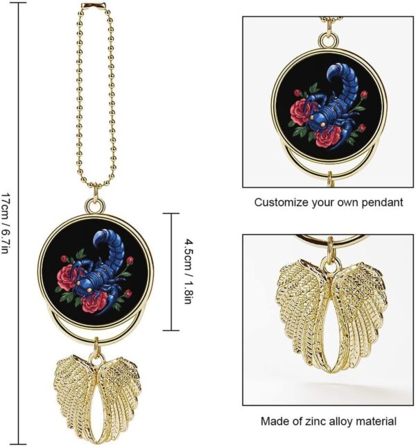 Tribal Scorpion Scorpio Zodiac Tattoo Car Hanging Ornaments Cute Rearview Mirror Swing Pendant Decorations Golden-Style