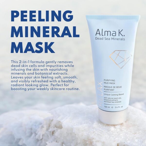 Alma K Peeling Mineral Mask - Exfoliating Face Mask with Avocado Butter and Oil - Face Peel with Dead Sea Minerals - Moisturizing Face Mask - 3.4 oz