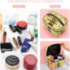 Happy Bee Makeup Bag, Cosmetic Organizer Case Large Portable Capacity Make Up Bags Women Travel Toiletry Bags with Handle And Divider