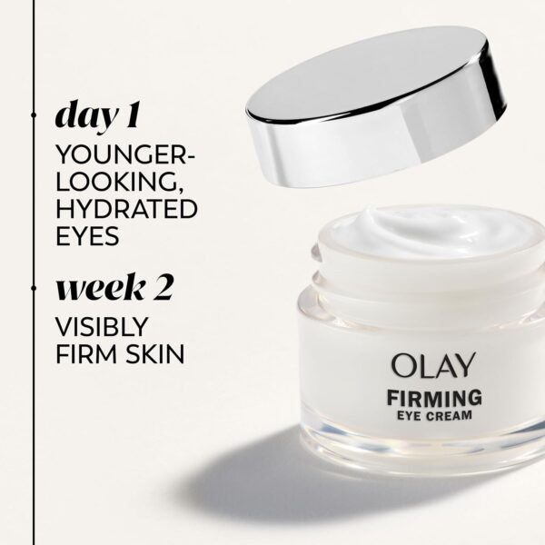 Olay Firming Eye Cream, Fragrance-Free, Collagen Peptide - Firm Skin Around the Eyes, 0.5 Fl Oz