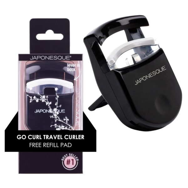 Japonesque Go Curl Travel Eyelash Curler, Perfect for On The Go Use, with Extra Soft, Gentle Lash Pad
