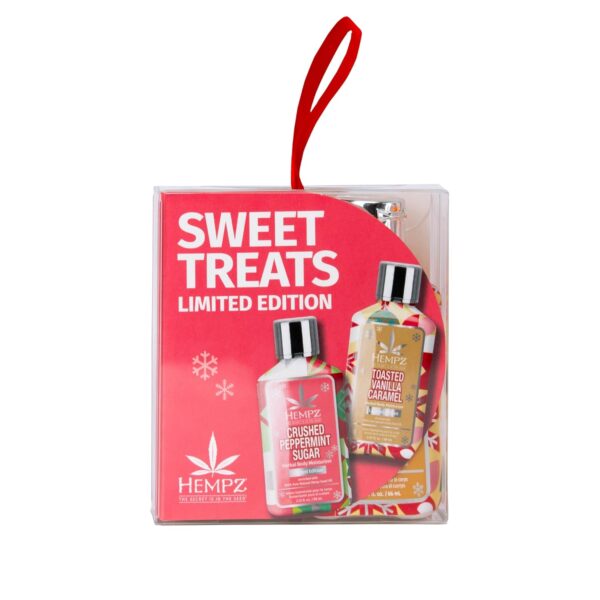 Hempz Mini Sweet Treats, Holiday Lotion Gift Set, Vanilla Caramel and Crushed Peppermint Mini Body Lotion, 2.25 oz
