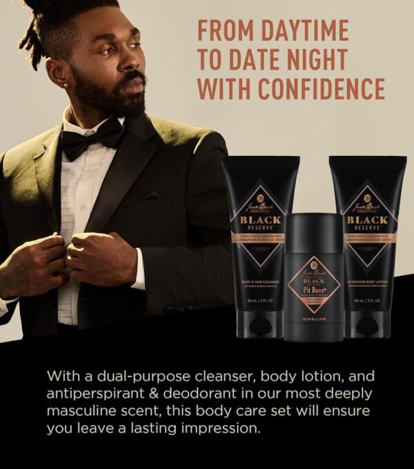 Jack Black Body Collection Set for Men - Mens Body Wash, Pit Boss Men's Deodorant, Body Lotion, Grooming Kit