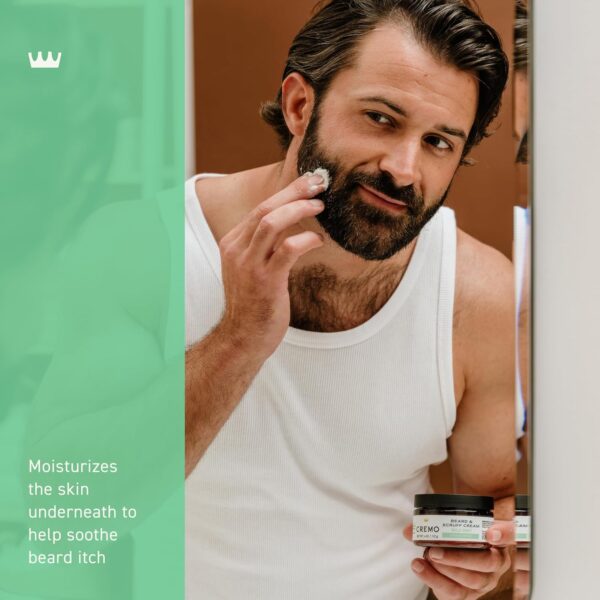 Cremo Beard & Scruff Cream, Wild Mint, 4 Ounce (Pack of 1) - Soothe Beard Itch, Condition and Offer Light-Hold Styling for Stubble and Scruff (Product Packaging May Vary)