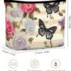 Toiletry Bag for Women Striped Flower Butterfly Cosmetic Bag Portable Capacity Travel Makeup Bags with Zipper Lightweight Cute Beauty Makeup Organizer for Traveling, Accessories, Essentials