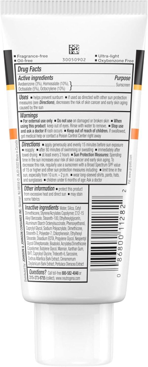 Neutrogena Clear Face Sunscreen Lotion for Acne-Prone Skin, Broad Spectrum SPF 50 Facial Sunscreen for Oily Skin, Oil-, Fragrance- & Oxybenzone-Free Water Resistant Sunscreen, 3 fl. oz