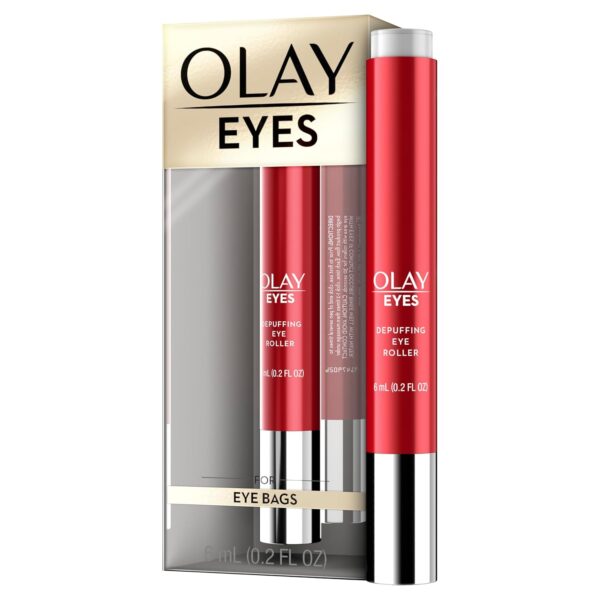 Olay Eye Treatment Eyes Depuffing Eye Roller with Vitamin E Massages to Help Reduce Puffiness and Instantly Awaken Tired-Looking Eyes, 0.2 Fl Oz