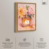 Sunset Floral Perfume Canvas Coquette Trendy Art, Gold Frame, 16" x 24"