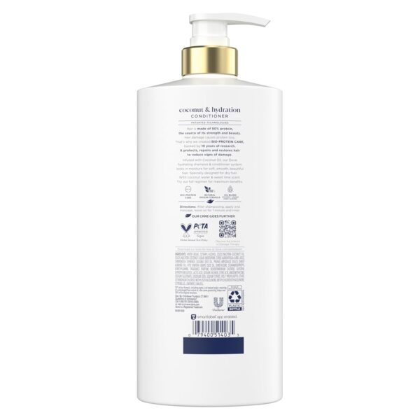 Dove Conditioner Coconut & Hydration for Dry Hair with Bio-Protein Care Technology and Coconut Oil 28 Fl Oz