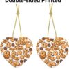 Christmas Ceramic Heart Pendant Decoration for Tree Hanging in Festive Season Cookies Food Chocolate Chip Biscuits Prints