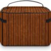 Brown Wood Pattern Makeup Bag, Cosmetic Organizer Case Large Portable Capacity Make Up Bags Women Travel Toiletry Bags with Handle And Divider