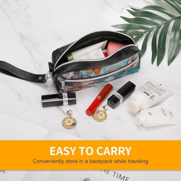 A Group of Butterflies Pencil Case Large Capacity Leather Pencil Pouch with Zipper, Portable Small Makeup Bag, Office Supplies Organizer for Women Men