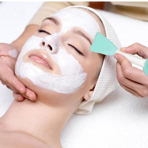 Silicone Face Scrubber, 2PCS Silicone Face Scrubber, 6.3 Inch Double Head Pore Cleansing Brush, Wash Brush for DIY Mud, Clay, Charcoal Mixed Mask, Gentle Exfoliating, Removing Blackhead