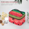 Gradient Watermelon Makeup Bag, Cosmetic Organizer Case Large Portable Capacity Make Up Bags Women Travel Toiletry Bags with Handle And Divider