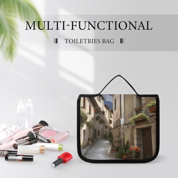 Hanging Toiletry Bag for Women Men Portable Waterproof Makeup Bag Organizer Italian Town Street Travel Toiletry Bag