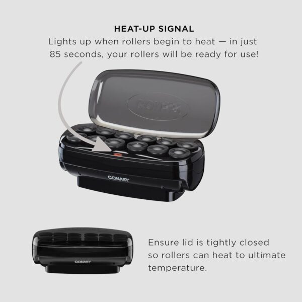 Conair Hot Rollers Hair Curlers for Long, Medium and All Hair | Heated Rollers with Hair Roller Clips Included | 1 1/2-inch Rollers | Amazon Exclusive