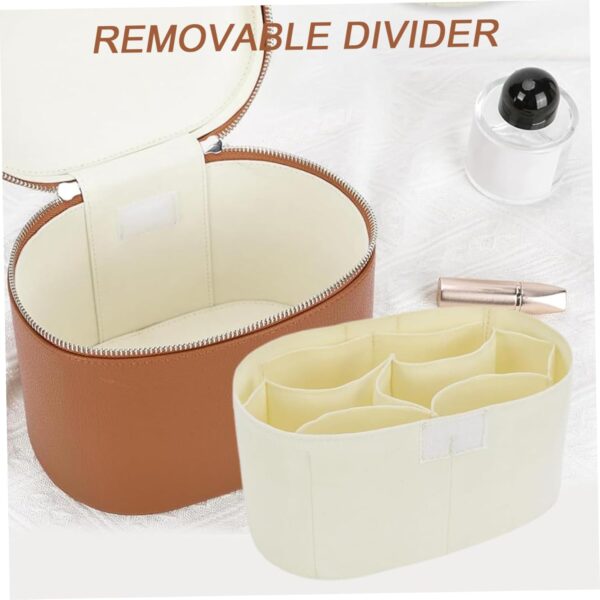 Makeup Bag, 20x15x14cm PU Leather Make up Bag with Removable Divider, Travel Cosmetic Bags, Portable Makeup Case for Women