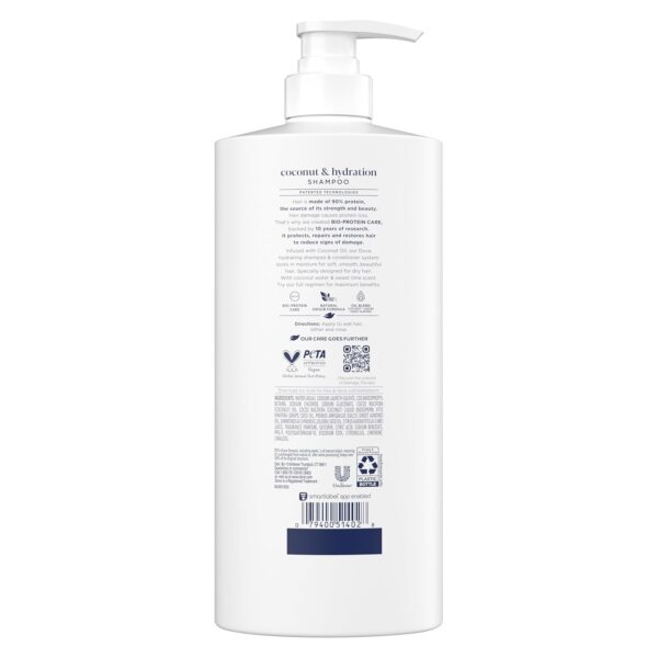 Dove Shampoo Coconut & Hydration for Dry Hair with Bio-Protein Care Technology and Coconut Oil 28 Fl Oz