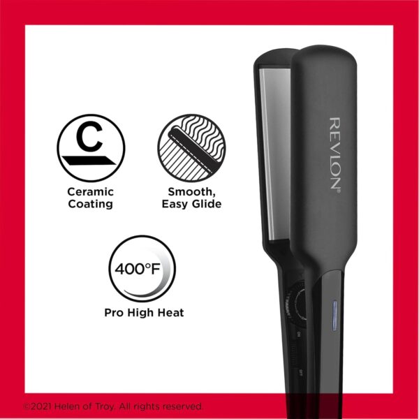 REVLON Smooth and Straight Ceramic Flat Iron | Fast Results, Smooth Styles (2 in)