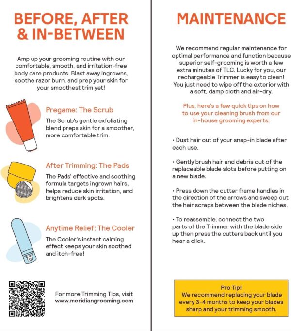 MERIDIAN The Trimmer Original - Body Hair Trimmer for Men, Electric Shaver for Pubic Hair, Chest, Legs & Bikini, Waterproof & Rechargeable, Sage