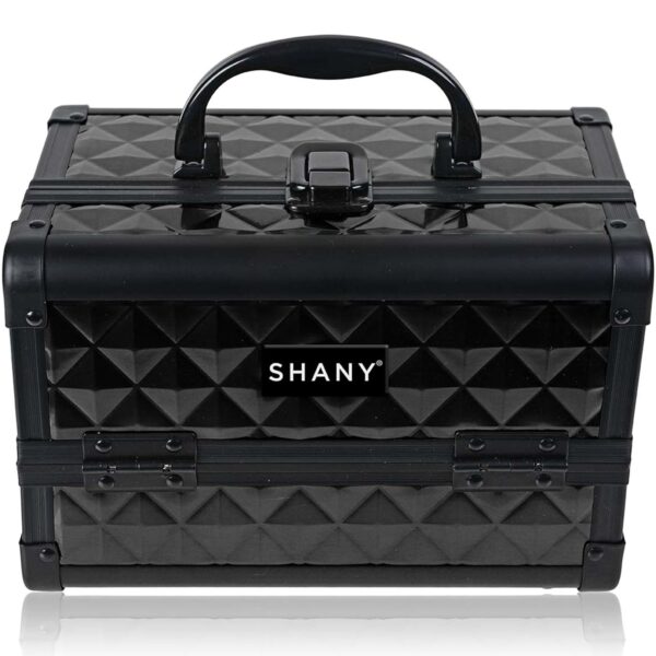 SHANY Chic Makeup Train Case Cosmetic Box Portable Makeup Case Cosmetics Beauty Organizer Jewelry storage with Locks, Multi trays Makeup Storage Box with Makeup Mirror - Twilight