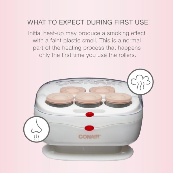 Conair Double Ceramic Hot Rollers for Long, Medium, and All Hair - Hair Curler - Hair Roller Clips Included - 1 1/2-inch Rollers