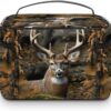 Camouflage Deer Makeup Bag, Cosmetic Organizer Case Large Portable Capacity Make Up Bags Women Travel Toiletry Bags with Handle And Divider