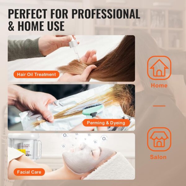 VEVOR Hair Steamer, 2 in 1 UV Ozone Hair & Facial Steamer with Detachable Bonnet Hood, Nano Ionic Face Steamer with 360° Rotatable Sprayer for Deep Conditioning, Perfect for Salon Spa Home Beauty