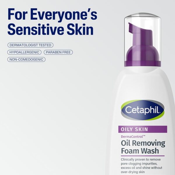 Cetaphil Pro Oil Removing Foam Wash, Foaming Facial Cleanser, Fragrance Free Formula Suitable for Sensitive Skin, 8 Fluid Ounce (Pack of 3)