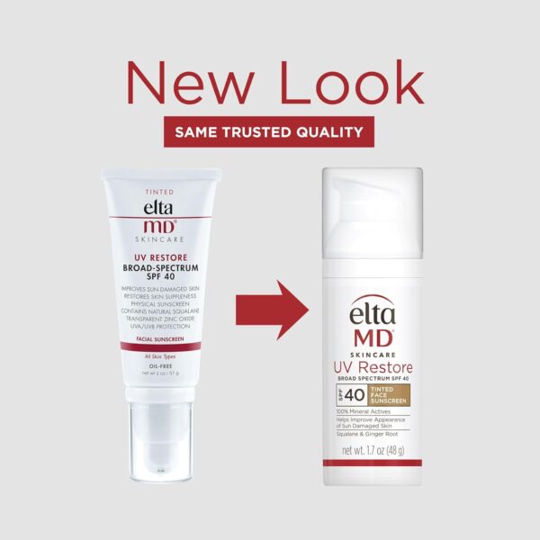 EltaMD UV Restore,Face Sunscreen, SPF 40, Mineral Sunscreen for Sun Damaged Skin Repair, Anti-Aging Zinc Oxide Sunscreen Formula