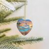 Christmas Ceramic Heart Pendant Decoration for Tree Hanging in Festive Season Pool Party Cruise Ship Prints