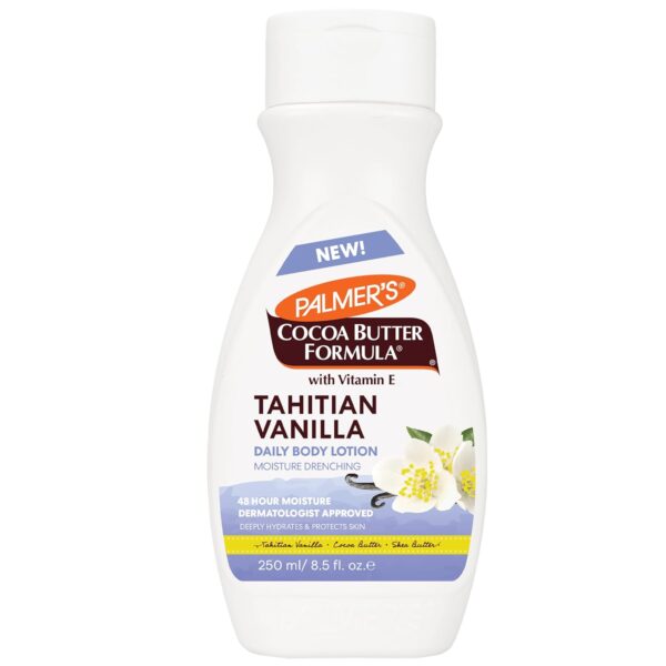 Palmer's Cocoa Butter Formula Tahitian Vanilla Body Lotion, 8.5 Oz, Daily Moisturizing Lotion for Dry Skin with Shea Butter & Vitamin E, Hydrates & Protects, Helps Provide 48-Hour Deep Moisture