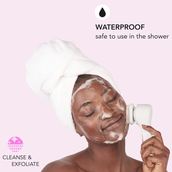 71GBZvBxs3L._SL1500_.jpg skn by conair Daily Glow Facial Cleansing Brush, All-in-One Facial Brush Includes 3 Interchangeable Attachments for Complete Cleansing, Exfoliation, and Rejuvenation