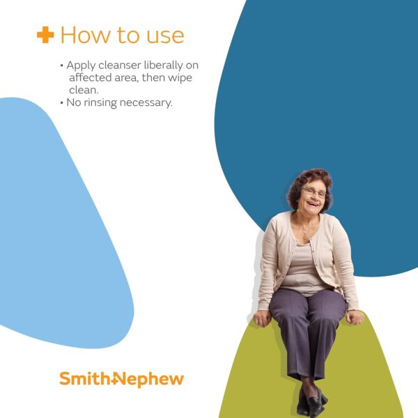 Smith+Nephew SECURA◊ Total Body Foam Cleanser, Foaming Waterless Body Cleanser, No- Rinse Skin Cleanser with Pump Dispenser, 8.5 Ounces