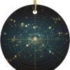 Christmas Ceramic Round Pendant Decoration for Shopping Malls Supermarkets Stores Homes Zodiac Constellation Space Prints