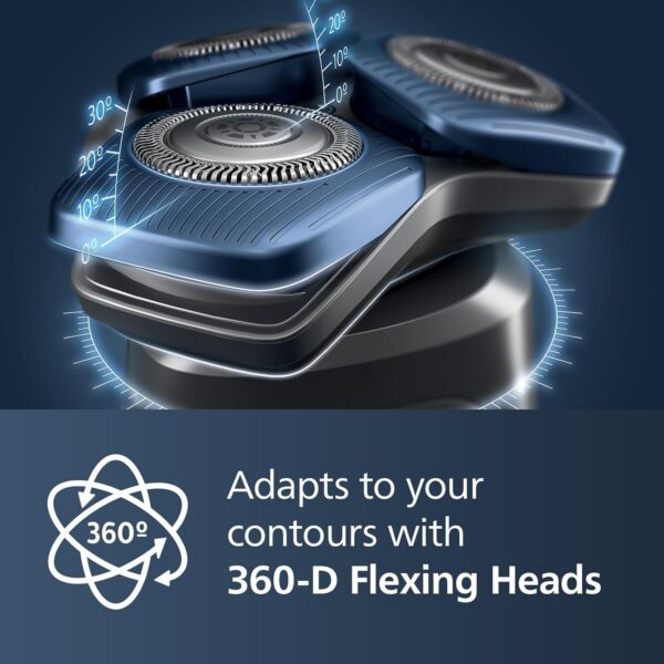 Philips Norelco Shaver 7300, Rechargeable Wet & Dry Electric Shaver with SenseIQ Technology, Pop-up Trimmer, Charging Stand, Click-on Nose Trimmer, & Travel Case, S7887/92