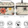 Atomic Stars Retro Pattern Makeup Bag, Cosmetic Organizer Case Large Portable Capacity Make Up Bags Women Travel Toiletry Bags with Handle And Divider