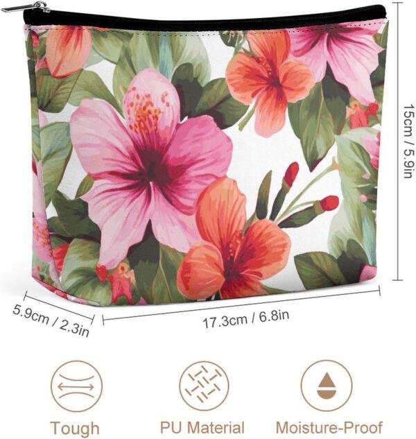 Toiletry Bag for Women Hawaiian Flower Print Cosmetic Bag Portable Capacity Travel Makeup Bags with Zipper Lightweight Cute Beauty Makeup Organizer for Traveling, Accessories, Essentials