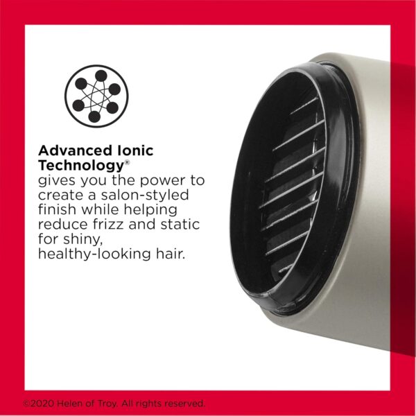 REVLON Turbo Hair Dryer with Advanced Ionic Technology, Ceramic Coating | Turbo Heat and Cold Shot Features, 1875 Watts for Fast Drying and Shine (Silver)