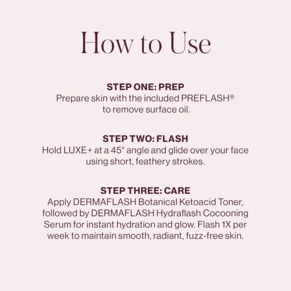 DERMAFLASH LUXE+ Device, Anti,Aging, Exfoliation, Hair Removal, and Dermaplaning Tool with Sonic Edge Technology and 4 Weeks of Treatment