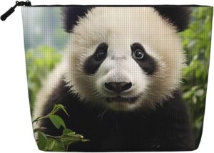 Linen Makeup Bag For Women, Waterproof Travel Cosmetic Organizer Lightweight Zipper Travel Toiletry Bag Organizer Cute Animal Bear Makeup Brushes Storage Bag