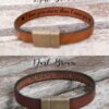 Leather Bracelet for Men Personalized Hidden Secret Message Custom Text, Quote, Date, Boyfriend Gift Unique Handmade Gifts for Son, Friend, Husband