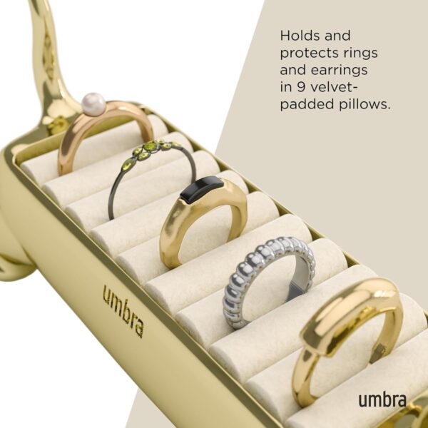 Umbra Cat Ring Holder - Gift for Cat Lovers - Jewelry Storage, Brass