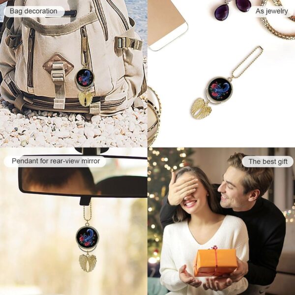 Tribal Scorpion Scorpio Zodiac Tattoo Car Hanging Ornaments Cute Rearview Mirror Swing Pendant Decorations Golden-Style