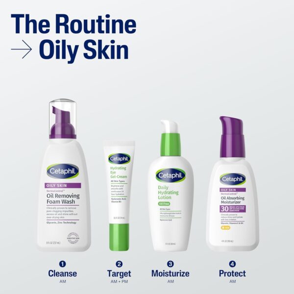 Cetaphil Pro Oil Removing Foam Wash, Foaming Facial Cleanser, Fragrance Free Formula Suitable for Sensitive Skin, 8 Fluid Ounce (Pack of 3)