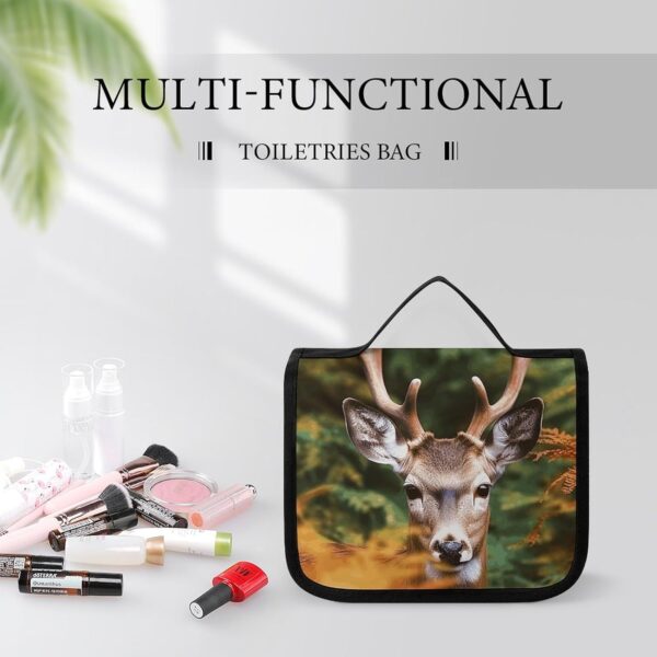 Hanging Toiletry Bag for Women Men Portable Waterproof Makeup Bag Organizer Deer Among Thick Leaves Travel Toiletry Bag