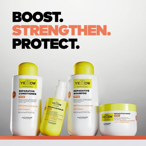 Alfaparf Milano Yellow Professional Bond Repair Mask for Damaged Hair - Intense Reparative & Moisturizing Hair Mask - Strengthens, Repairs, Protects, Hydrates Hair - Vegan 16.9 fl oz / 500ml