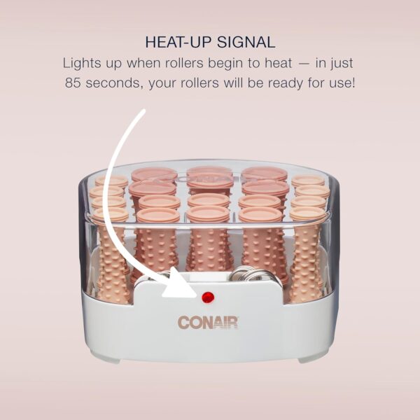 Conair Double Ceramic Hot Rollers for Long, Medium, and All Hair - Hair Curler - Hair Roller Clips Included - 1/2 inch, 3/4 inch, and 1 inch Rollers