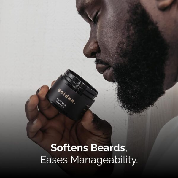 Golden Grooming Beard Balm | Unique Masculine Scent | Shea Butter for Beard Growth | Tames, Moisturizes & Styles – Fresh Scent, 2oz